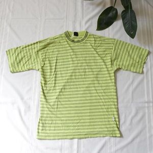 Yellow green striped shirt